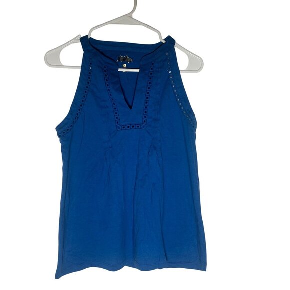 Lilly Pulitzer Issac Knit Sleeveless Top Women's Size Medium in Blue - EUC! - Picture 1 of 5